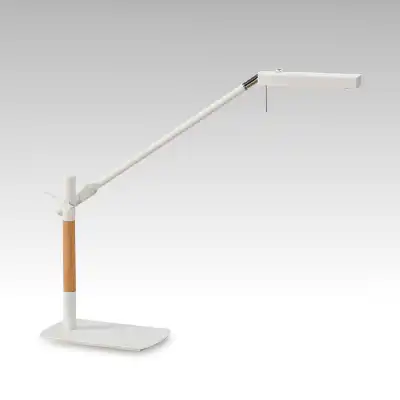 Phuket Table Lamp 1 Light 7W LED 3000K, 600lm, Touch Dimmer, Matt White Beech Polished Chrome, 3yrs Warranty