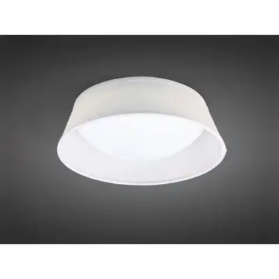 Nordica Flush Ceiling 12W LED 32CM Off White 3000K, 120lm, White Acrylic With Ivory White Shade, 3yrs Warranty