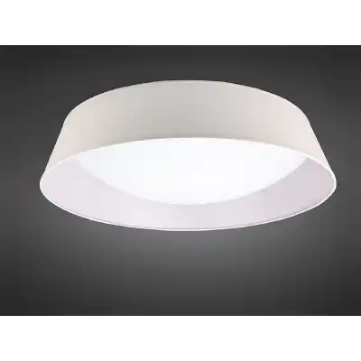 Nordica Flush Ceiling, 9 Light E27 Max 20W, 90cm, White Acrylic With Ivory White Shade, 2yrs Warranty