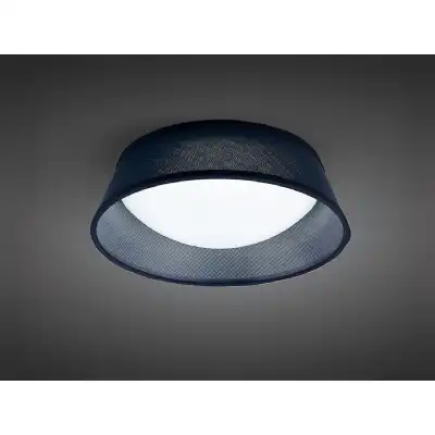 Nordica Flush Ceiling 12W LED 32CM Black 3000K, 120lm, White Acrylic With Black Shade, 3yrs Warranty