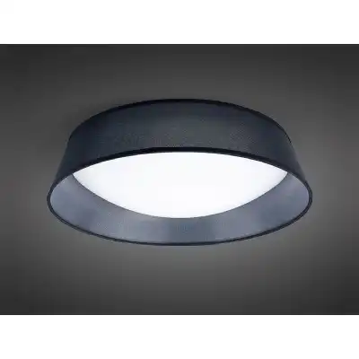 Nordica Flush Ceiling 30W LED 60CM Black 3000K, 3000lm, White Acrylic With Black Shade, 3yrs Warranty