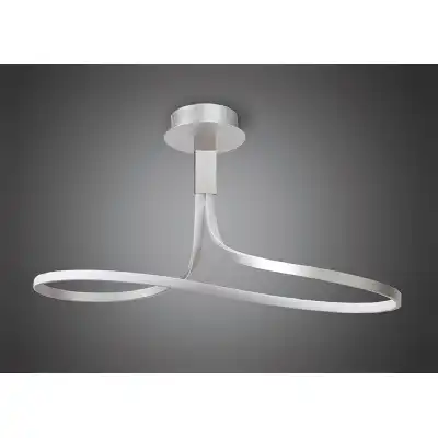 Nur Rectangular Semi Flush 40W LED 3000K, 3200lm, Silver Frosted Acrylic Polished Chrome, 3yrs Warranty