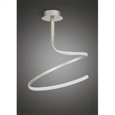 Nur Semi Flush 30W LED 3000K, 2400lm, Silver Frosted Acrylic Polished Chrome, 3yrs Warranty