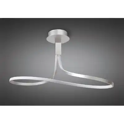Nur Rectangular Semi Flush 40W LED 3000K, 3200lm, Dimmable Silver Frosted Acrylic Polished Chrome, 3yrs Warranty