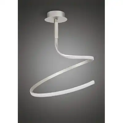 Nur Semi Flush 30W LED 3000K, 2400lm, Dimmable Silver Frosted Acrylic Polished Chrome, 3yrs Warranty