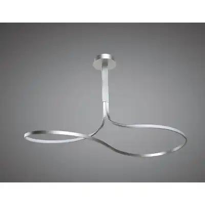 Nur XL Rectangular Semi Flush 50W LED 3000K, 3900lm, Silver Frosted Acrylic Polished Chrome, 3yrs Warranty
