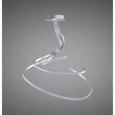 Nur XL Semi Flush 80W LED 3000K, 6200lm, Silver Frosted Acrylic Polished Chrome, 3yrs Warranty