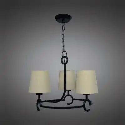 Argi Pendant 3 Light E27 With Taupe Shades Brown Oxide