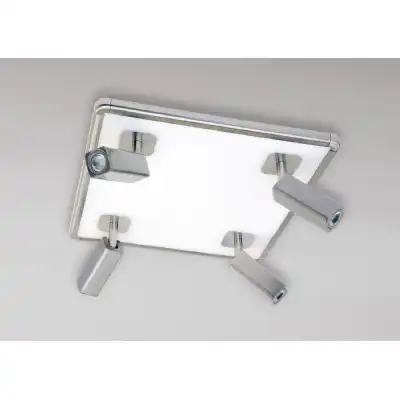 Ibiza Flush Ceiling Light 4 Head With Backlit Light 40W LED Square Satin Nickel 4000K, 3000lm, 3yrs Warranty