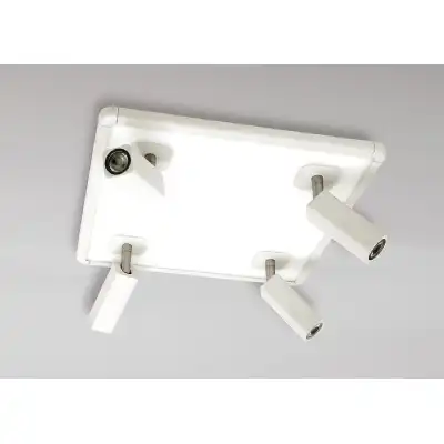 Ibiza Flush Ceiling Light 4 Head With Backlit Light 4x5W+20W LED Square White, 3000lm, 4000K, 3yrs Warranty