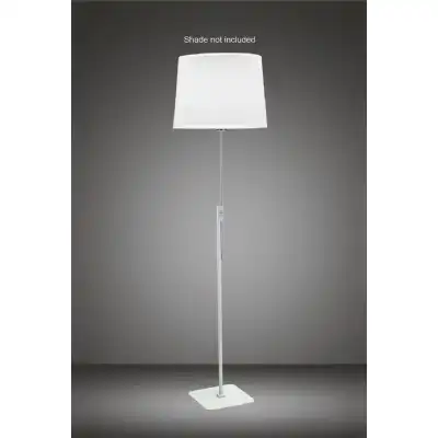 Habana Floor Lamp Telescopic 1 Light WITHOUT SHADE E27, Matt White Polished Chrome