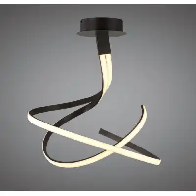 Nur Brown Oxide Semi Flush 50W LED 2800K, 4000lm, Frosted Acrylic Brown Oxide, 3yrs Warranty