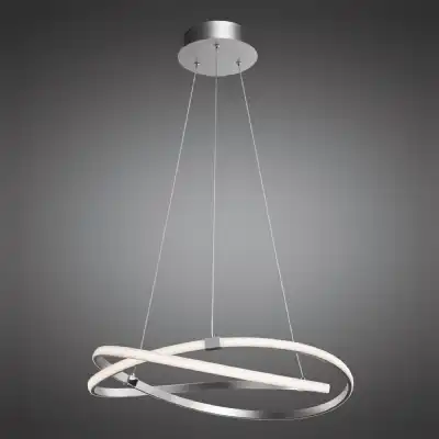 Infinity Pendant 60W LED 3000K, 4500lm, Silver Polished Chrome White Acrylic, 3yrs Warranty