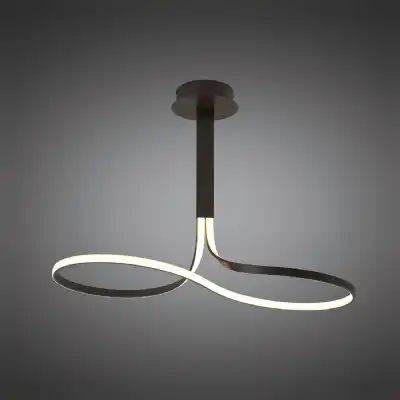 Nur Brown Oxide Rectangular Semi Flush Tall 40W LED 2800K, 3200lm, Dimmable Brown Oxide Frosted Acrylic, 3yrs Warranty