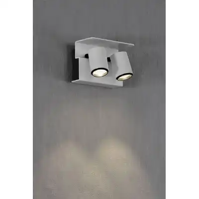 Bocaray Surface Mounted Spot Wall Light 2 x 7W LED 3000K, 960lm, Matt White Black, 3yrs Warranty