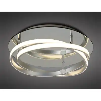 Infinity Flush 30W LED 3000K, 2500lm, Dimmable Silver Polished Chrome White Acrylic, 3yrs Warranty