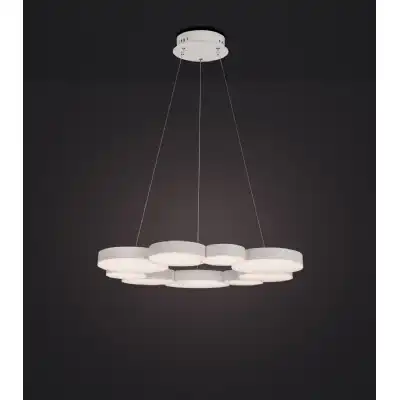 Lunas Pendant 80cm Diameter 76W LED 3000K, 3700lm, RF Remote Control White, 3yrs Warranty