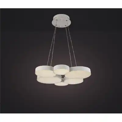 Lunas Pendant 61cm Diameter 54W LED 3000K, 2650lm, RF Remote Control White, 3yrs Warranty
