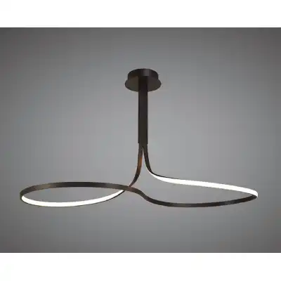 Nur Brown Oxide XL Rectangular Semi Flush 50W LED 2800K, 3900lm, Frosted Acrylic Brown Oxide, 3yrs Warranty