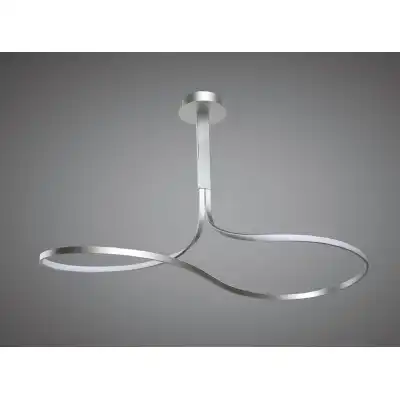Nur XL Rectangular Semi Flush 50W LED 3000K, 3900lm, Dimmable Silver Frosted Acrylic Polished Chrome, 3yrs Warranty