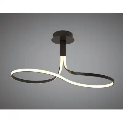 Nur Brown Oxide Rectangular Semi Flush 40W LED 2800K, 3200lm, Dimmable Frosted Acrylic Brown Oxide, 3yrs Warranty