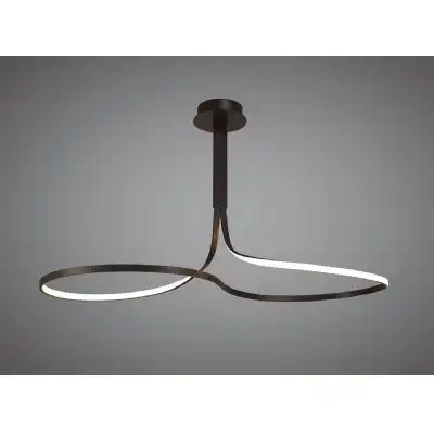 Nur Brown Oxide XL Rectangular Semi Flush 50W LED 2800K, 3900lm, Dimmable Frosted Acrylic Brown Oxide, 3yrs Warranty