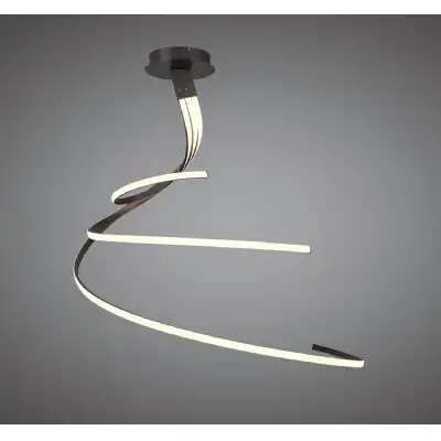 Nur Brown Oxide XL Semi Flush 80W LED 2800K, 6200lm, Dimmable Frosted Acrylic Brown Oxide, 3yrs Warranty