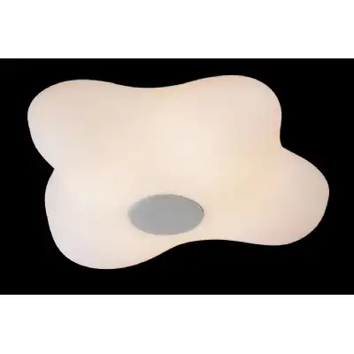 Eos Music Speaker Flush Ceiling 4 Light E27 Outdoor IP44, Opal White