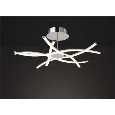 Aire LED Ceiling 70.5cm Round 42W 3000K, 3700lm, Dimmable, Silver Frosted Acrylic Polished Chrome, 3yrs Warranty