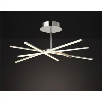 Star LED Ceiling 70.5cm Round 42W 3000K, 3700lm, Dimmable, Silver Frosted Acrylic Polished Chrome, 3yrs Warranty