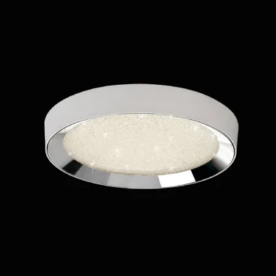 Male Flush 50cm Round 24W LED 3000K 6500K Tuneable, 1920lm, Remote Control Chrome White Acrylic, 3yrs Warranty