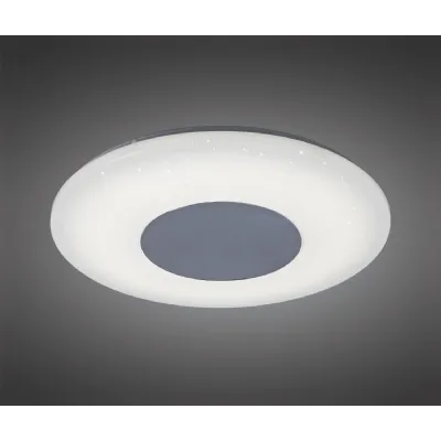 Chrome White 45cm Round Ceiling Flush Light Remote Control