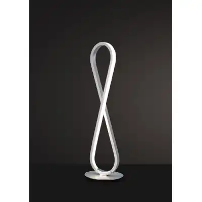 Bucle Table Lamp 18W LED 3000K, 1550lm, Silver Polished Chrome Frosted Acrylic, 3yrs Warranty
