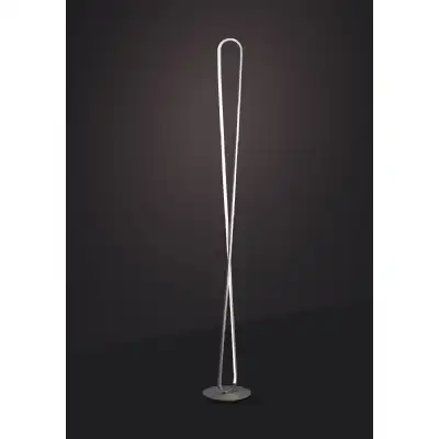 Bucle Floor Lamp 50W LED 3000K, 4300lm, Dimmable, Silver Polished Chrome Frosted Acrylic, 3yrs Warranty