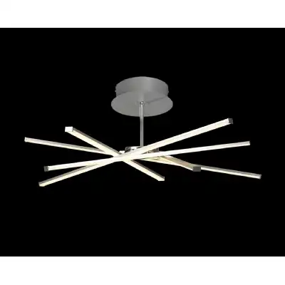 Star Semi Flush, 42W LED, 3000K, 3700lm, Silver Frosted Acrylic Polishde Chrome, 3yrs Warranty