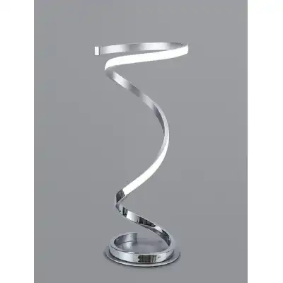 Helix Table Lamp 52cm, 20W LED, 3000K, 1600lm, Polished Chrome, 3yrs Warranty