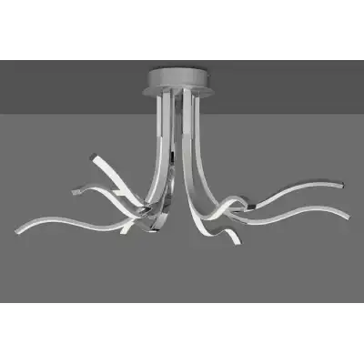 Corinto Ceiling 90cm, 60W LED, 3000K, 4800lm Dimmable, Silver Chrome, 3yrs Warranty