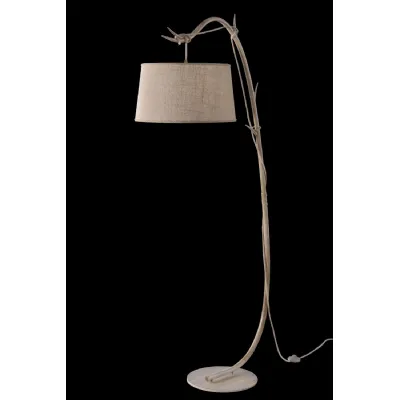 Sabina Floor Lamp 182cm, 1 x E27 (Max 40W), Imitation Wood, Linen Shade Item Weight: 18.2kg