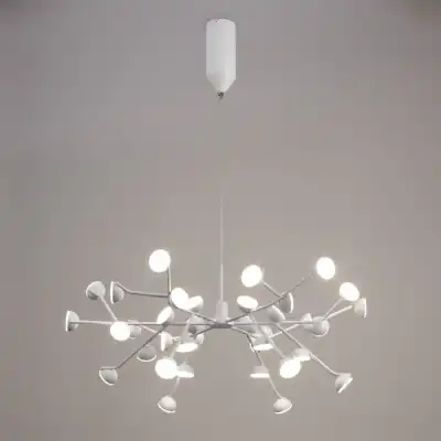 Adn 36 Light Pendant, Round 74cm, 100W LED, 3000K, 5500lm, White, 3yrs Warranty