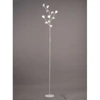 Adn 10 Light Floor Lamp 158cm, 30W LED, 3000K, 1650lm, White, 3yrs Warranty