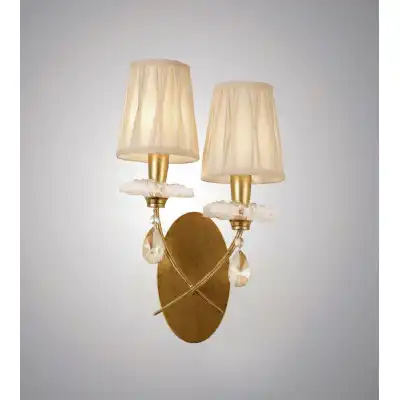 Sophie Wall Light, 2 x E14 (Max 20W), Gold Painting, Cream Shades