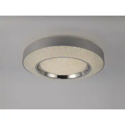 Santorini Ceiling 36W LED With Remote Control 3000K 6000K, 2400lm, Polished Chrome Silver, 3yrs Warranty