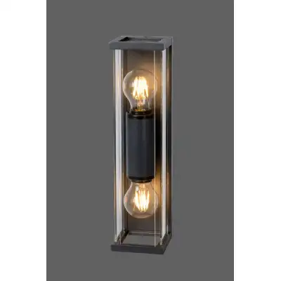 Meribel Wall Lamp 2 x E27, IP54, Graphite, 2 Years Warranty