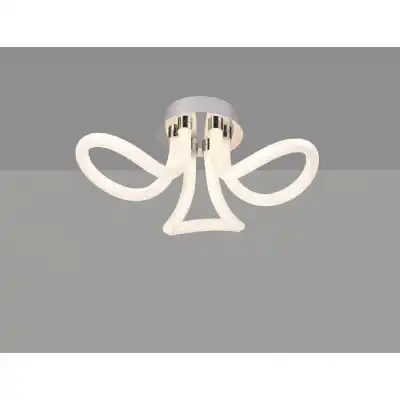 Knot II Ceiling, 40W LED, 3000K, 3000lm, IP20, Chrome, 3yrs Warranty
