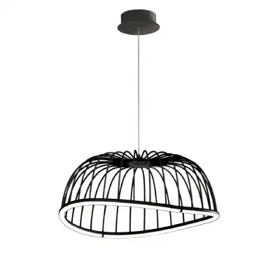 Celeste Pendant 61cm Round, 30W LED, 3000K, 2100lm, Black, 3yrs Warranty