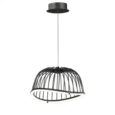 Celeste Pendant 41cm Round, 20W LED, 3000K, 1400lm, Black, 3yrs Warranty
