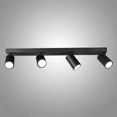 Sal Linear 4 Light Spotlight GU10, Matt Black