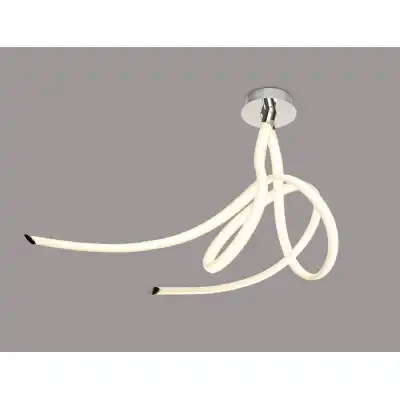 Armonia Semi Flush Large Ribbons, 60W LED, 3000K, 4500lm, Polished Chrome Frosted Acrylic, 3yrs Warranty