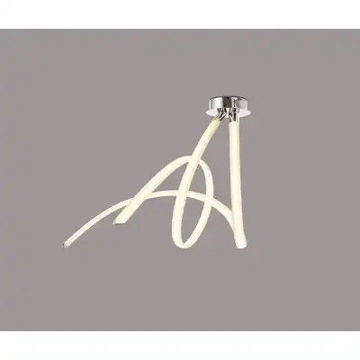 Armonia Semi Flush Spiral, 60W LED, 3000K, 4500lm, Polished Chrome Frosted Acrylic, 3yrs Warranty