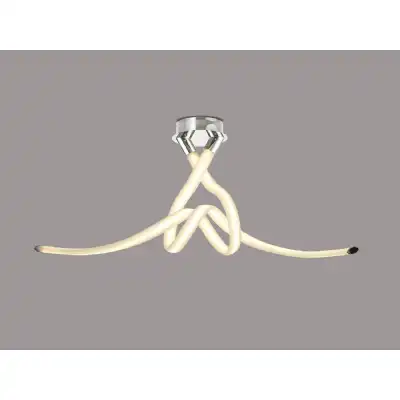 Armonia Semi Flush Bow, 50W LED, 3000K, 3750lm, Polished Chrome, Frosted Acrylic, 3yrs Warranty
